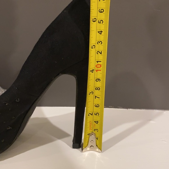Black Suede black high heels size 7 - Picture 7 of 8